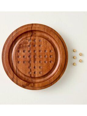 Wood and Brass Marble Solitaire by Hearth & Hand with Magnolia | Brand New